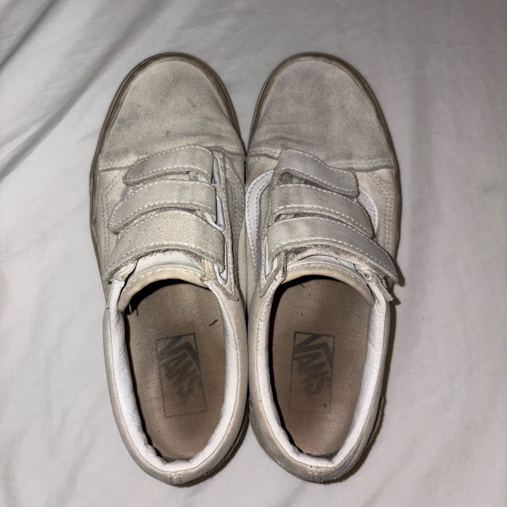 Vans White Low-Top Sneakers with Rubber Soles